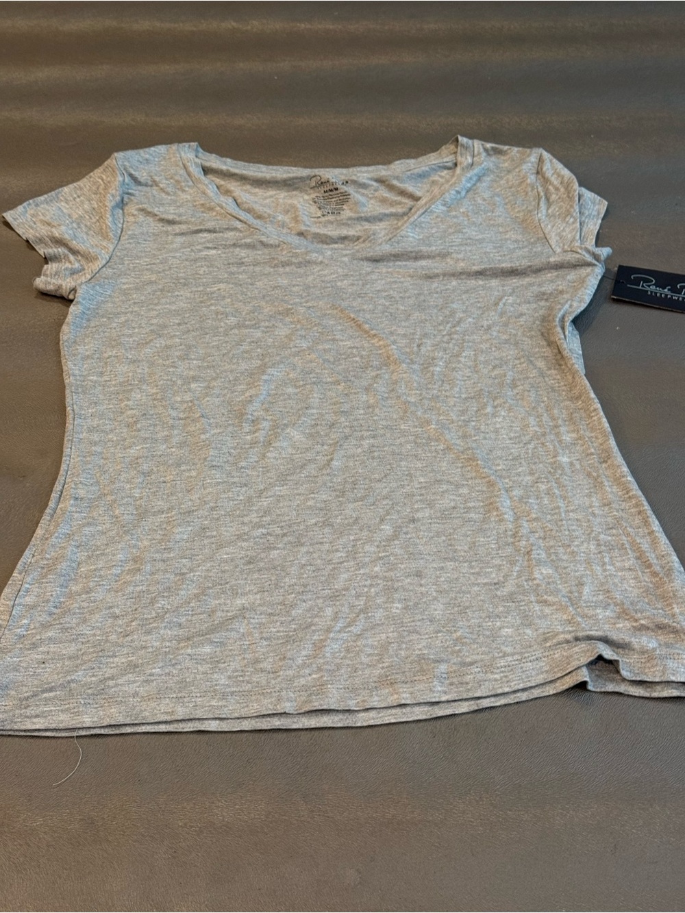 Rene Rofe Heather Gray Scoop Neck Short Sleeve Tee